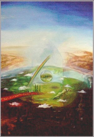 rechter Teil des zweiteiligen Bildes in der Eingangshalle der inworks gmbh - Heinrich Wagner �l auf Leinen 50 x 70 cm