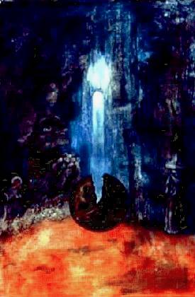 dies irae - �l auf Leinen 40 x 60 cm Heinrich Wagner Bildermacher, Privatbesitz