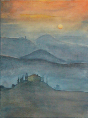 "ora blu" - �lgem�lde von Heinrich wagner f�r die Italienische Nacht in Obernberg